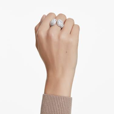 Sublima cocktail ring, Round cut, White, Rhodium plated by SWAROVSKI