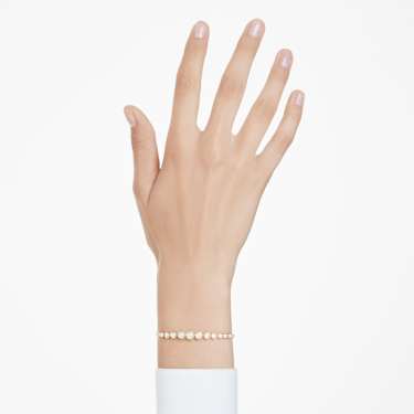 Brățară Tennis Imber, Diverse tăieturi rotunde, Alb, Placat cu auriu - Swarovski, 5705450