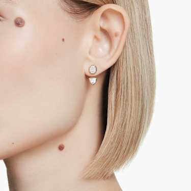 Imber earring jackets, Asymmetrical design, Mixed cuts, White, Gold-tone plated - Swarovski, 5705461