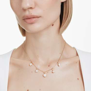 Imber Halskette, Verschiedene Schliffe, Weiß, Goldlegierungsschicht - Swarovski, 5705463