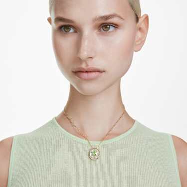 Chroma pendant, Octagon cut, Green, Gold-tone plated - Swarovski, 5705580