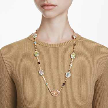 Chroma Dizi Kolye, Sekizgen kesim, Çok renkli, 18k altın rengi yüzey - Swarovski, 5705581