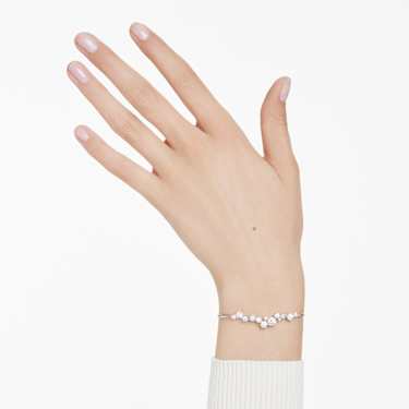 Bracelet-jonc Constella, Crystal Pearl, Tailles rondes, Blanc, Métal rhodié - Swarovski, 5705618