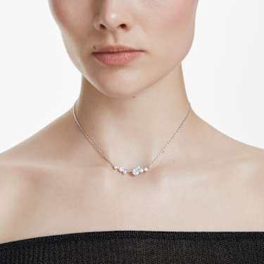 Verižica Constella, Kristalni biser, Okrogli rezi, Bela, Prevleka iz rodija - Swarovski, 5705626
