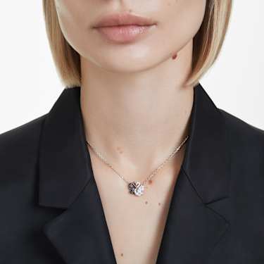 Swan pendant, Swan, Black, Mixed metal finish - Swarovski, 5705721