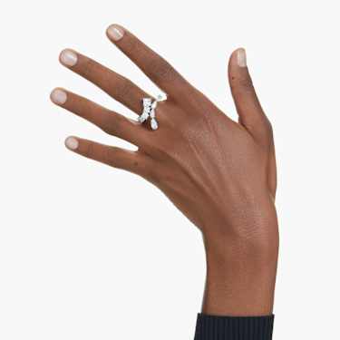 Anello Matrix, Taglio misto, Bianco, Placcato rodio - Swarovski, 5705759
