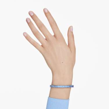 Bracelet-jonc Matrix, Taille baguette, Forme octogonale, Bleu, Métal plaqué ruthénium - Swarovski, 5705776