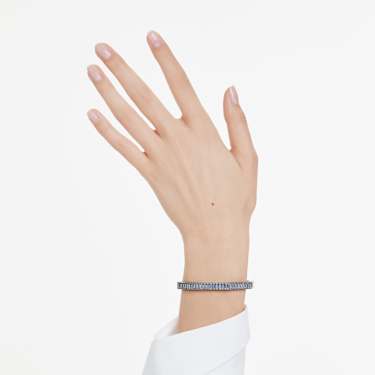 Matrix bangle, Baguette cut, Blue, Ruthenium plated - Swarovski, 5705776