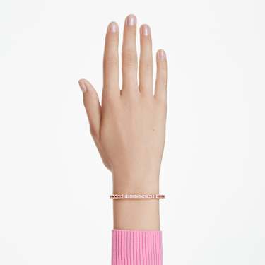 Bracelet-jonc Matrix, Taille baguette, Forme octogonale, Rose, Placage de ton or - Swarovski, 5705791