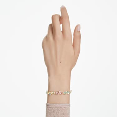 Brățară Gema, Tăieturi mixte, Multicoloră, Finisaj din aur de 18k - Swarovski, 5705808