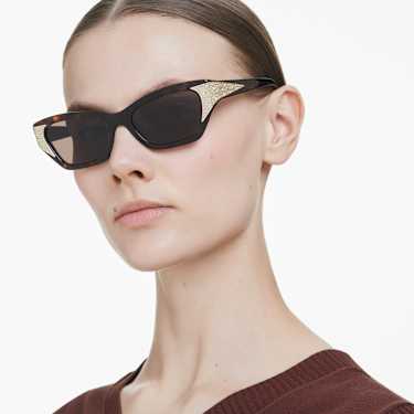 Sunglasses, Cat-eye shape, SK6029, Brown - Swarovski, 5706559