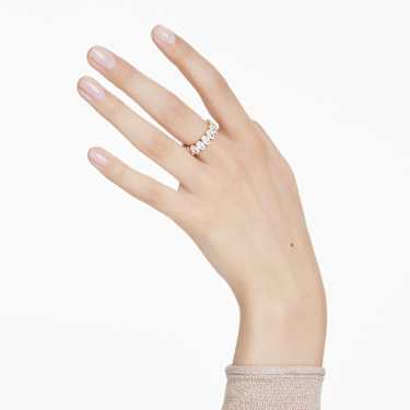 Matrix 링, 오벌 컷, 화이트, 골드 톤 플래팅 - Swarovski, 5707188