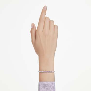 Matrix Armband, Baguette-Schliff, Violett, Rhodiniert - Swarovski, 5707199