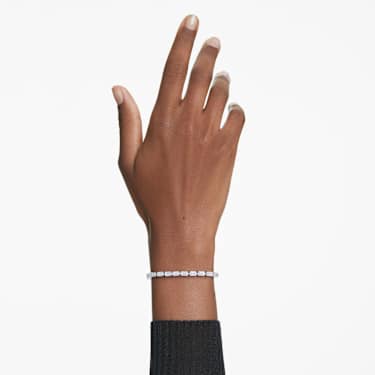 Matrix Tennis 브레이슬릿, 바게트 컷, 화이트, 로듐 플래팅 - Swarovski, 5707200
