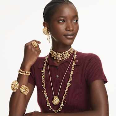 Gema strandage, Mixed cuts, Yellow, Gold-tone plated - Swarovski, 5708709