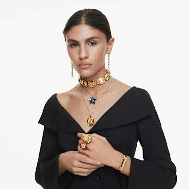Lucent pendant, Octagon shape, Yellow, Gold-tone plated - Swarovski, 5708781