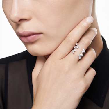 Galaxy open ring, Lab-grown diamonds 1.25 ct tw, Mixed shapes, 18K white gold - Swarovski, 5709118
