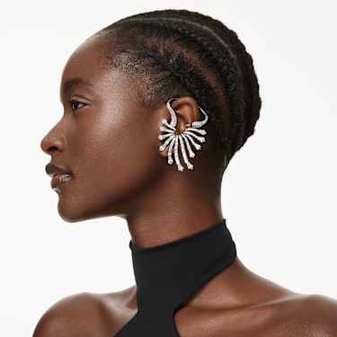 The Vienna Collection ear cuff, Swan, White, Ruthenium plated - Swarovski, 5709266