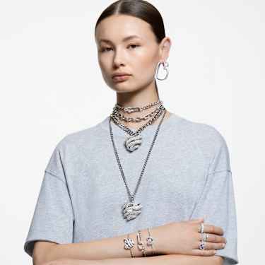 Matrix Vittore リング, バゲット・カット, ホワイト, ロジウム・プレーティング - Swarovski, 5709278