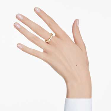 Anillo Imber, Talla redonda, Blanco, Baño tono oro - Swarovski, 5714309