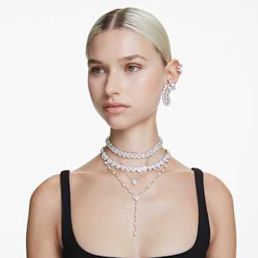Matrix 戒指, 長方形切割, 白色, 銀色調潤飾 - Swarovski, 5714332