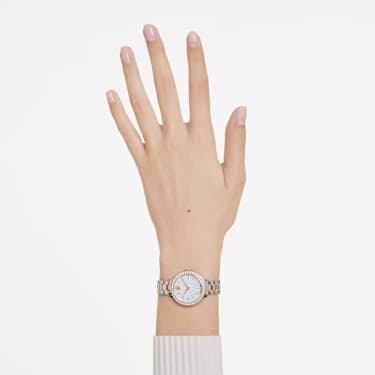 SWAROVSKI シルバーブレスレット 時計　レディース Matrix 3-link ウォッチ, スイス製, メタルブレスレット, シルバー系