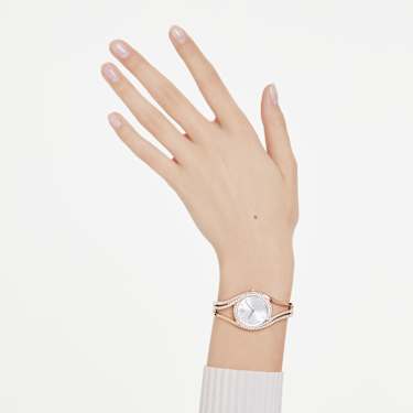 Hyperbola bangle watch, Swiss Made, Metal bracelet, Rose gold tone, Rose gold-tone finish - Swarovski, 5715465
