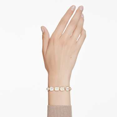 Chroma Tennis 브레이슬릿, 옥타곤 컷, 멀티컬러, 골드 톤 플래팅 - Swarovski, 5715800