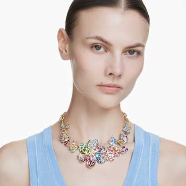Collier Idyllia, Tailles variées, Pavé, Fleur, Multicolore, Placage de ton or - Swarovski, 5717157
