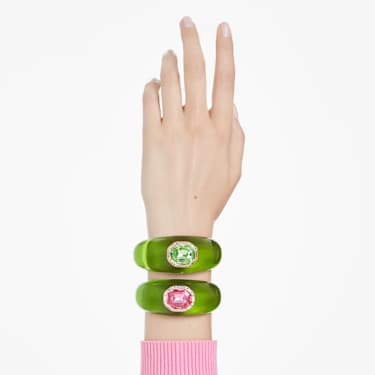 Bracciale rigido Dulcis, Set (2), Taglio ottagonale, Pavé, Multicolore, Placcato color oro - Swarovski, 5719115