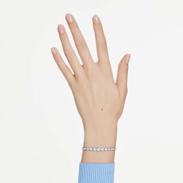 Imber armband, Verschillende ronde slijpvormen, Blauw, Rodium toplaag - Swarovski, 5719282