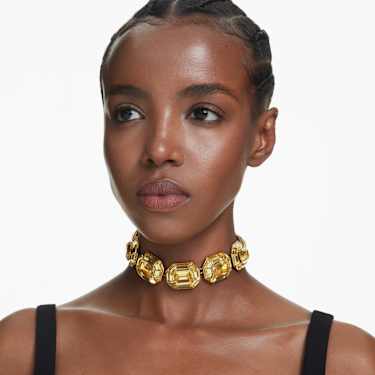 Lucent choker, Octagon shape, Yellow, Gold-tone plated - Swarovski, 5720208