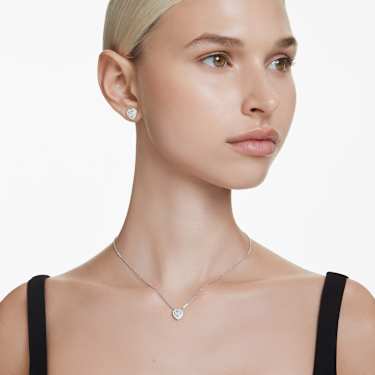 Ariana Grande x Swarovski pendant, Mixed cuts, Heart, White, Rhodium plated - Swarovski, 5720852