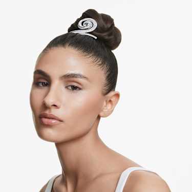 Ariana Grande x Swarovski 髮夾, 水晶珍珠，法國麵包形切割, 白色, 鍍白金色 - Swarovski, 5720867