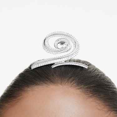 Ariana Grande x Swarovski 髮夾, 水晶珍珠，法國麵包形切割, 白色, 鍍白金色 - Swarovski, 5720867