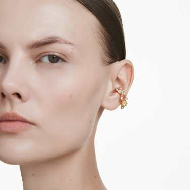 Gema ear cuff, Single, Mixed cuts, Multicoloured, Gold-tone plated - Swarovski, 5720903