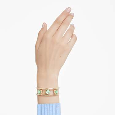 Bracciale rigido Chroma, Taglio Cushion, Multicolore, Finitura oro 18K - Swarovski, 5721649