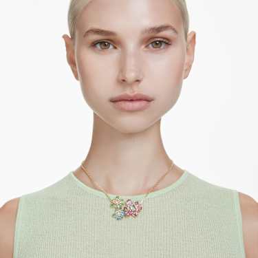 Idyllia pendant, Mixed cuts, Flower, Multicoloured, Gold-tone plated - Swarovski, 5721668