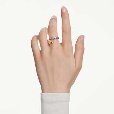 Matrix 戒指, 混合切割, 彩色, 镀金色调 - Swarovski, 5722450