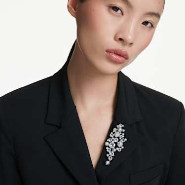 Constella 브로치, 크리스털 펄, 라운드 컷, 화이트, 로듐 플래팅 - Swarovski, 5722516