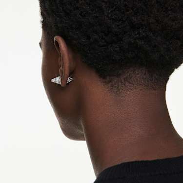Sublima stud earrings, Spike, White, Ruthenium plated - Swarovski, 5723185