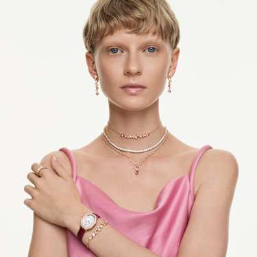 Stilla Attract 戒指, 圆形切割, 白色, 镀金色调 - Swarovski, 5723294