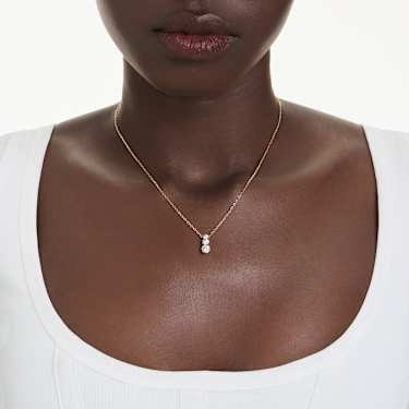 Stilla Attract ペンダント, ラウンドカット, ホワイト, ゴールドトーン・プレーティング - Swarovski, 5723298