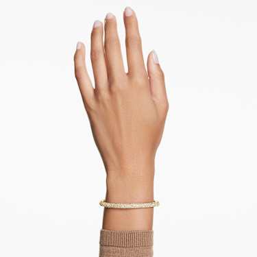 Pevný náramek Sublima, Sněhové pavé, Zlatý odstín, Povrchová úprava z 18k zlata - Swarovski, 5723338