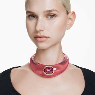 Dulcis Halsband, Oktagon-Schliff, Pavé, Rosa, Goldlegierungsschicht - Swarovski, 5723509
