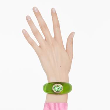 Dulcis กำไลแบบ Cuff, เจียระไนทรงแปดเหลี่ยม, สีเขียว, เคลือบโทนสีทอง - Swarovski, 5723514