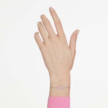 Lifelong Bow ブレスレット, リボン, ピンク, ロジウム・プレーティング | Swarovski