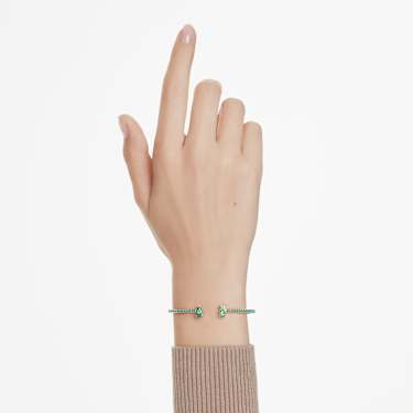 Matrix 커프, 믹스 컷, 그린, 골드 톤 플래팅 - Swarovski, 5723576