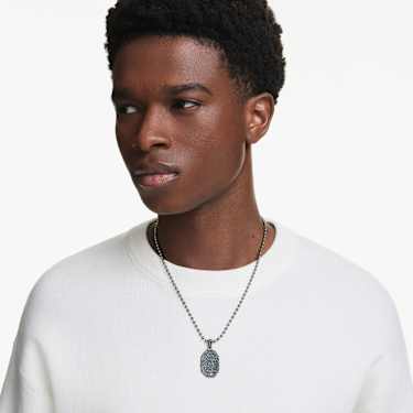 Dextera Octagon pendant, Octagon shape, Round cut, Black, Ruthenium plated - Swarovski, 5724595