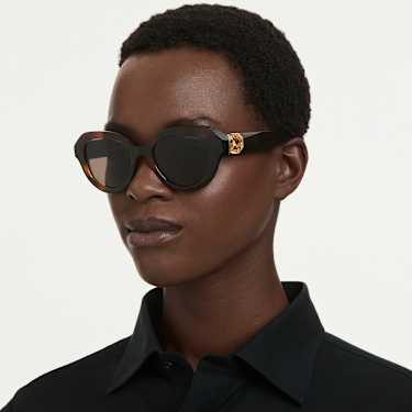 Sunglasses, Round shape, Brown - Swarovski, 5724613